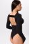 Ribbed Bodysuit with long sleeve  WAVE Black - Velikost: XS