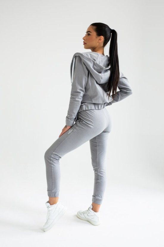 Dámská mikina s kapucí Fit SOFT Dove Grey - Velikost: S