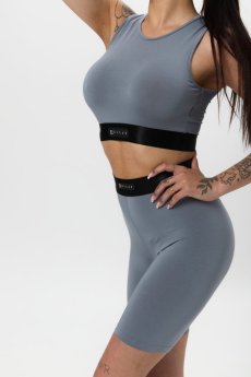 Bambusový Crop Top LUXE Silver Grey