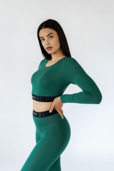 Bambusový Crop Top FLOW Emerald