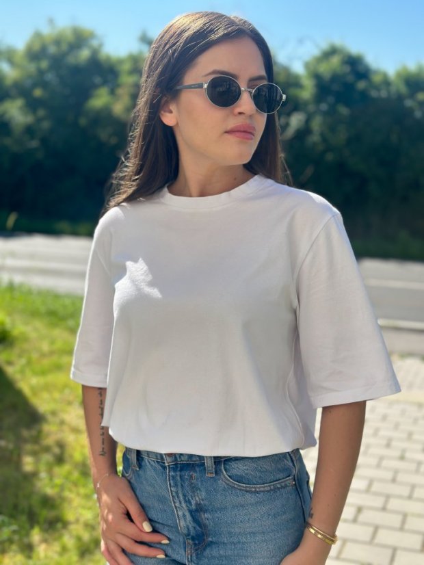 Basic oversize tričko BÍLÉ