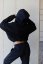 Women's oversized hoodie NOIR Black - Velikost: M/L