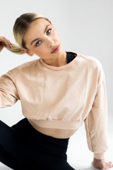 Fit crop mikina POWDER PINK