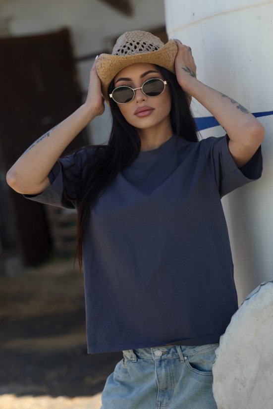 Basic oversize t-shirt GREY - Velikost: XS/S