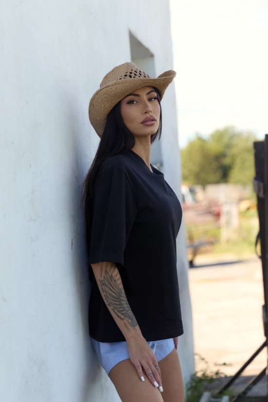Basic oversize t-shirt BLACK - Velikost: XS/S