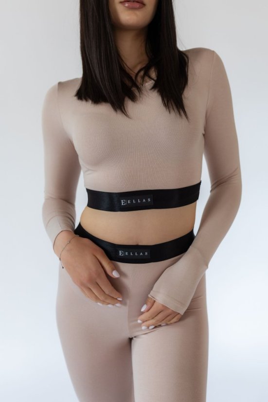 Bambusový Crop Top FLOW sleeve Dusty Pink