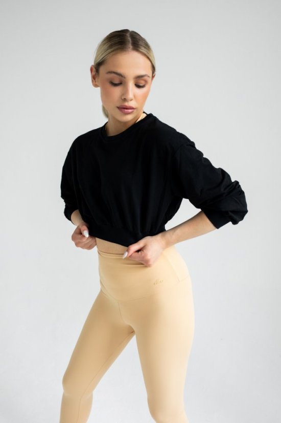 Women's cropped sweatshirt HUG Black