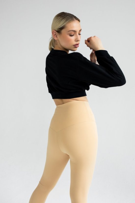 Fit crop mikina BLACK - Velikost: XS