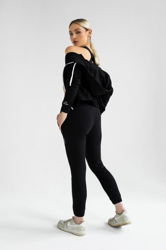 Skinny fit sweatpants BLACK - Velikost: XS