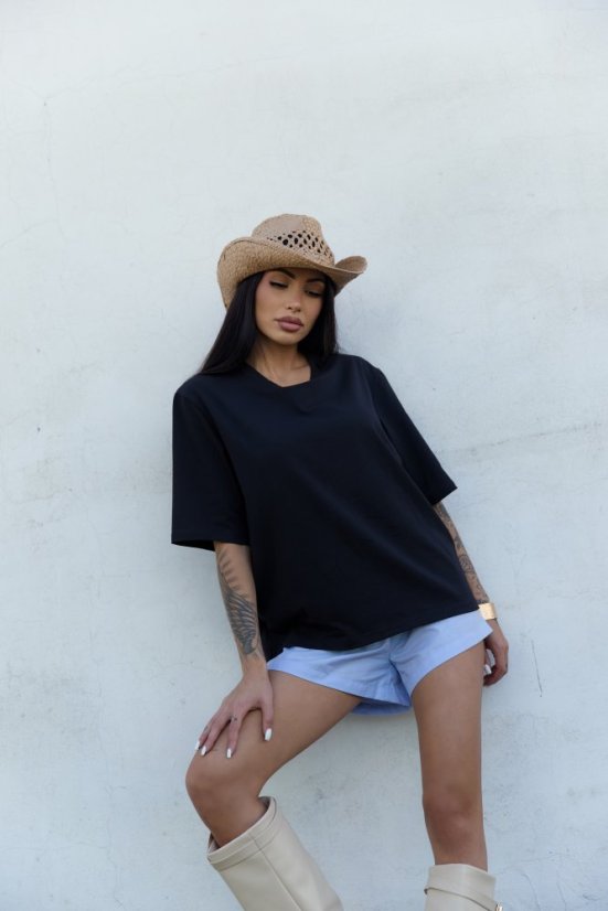Basic oversize tričko ČERNÉ - Velikost: XS/S