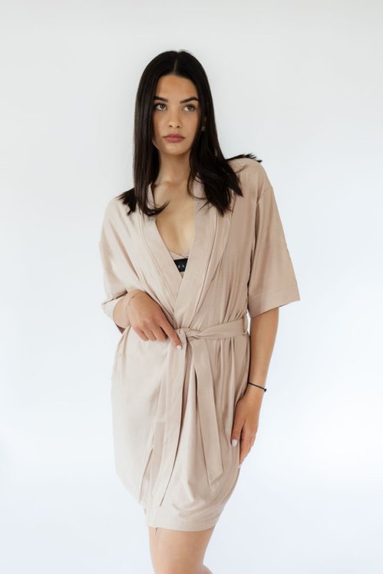 Bamboo bathrobe EMBRACE Dusty Pink