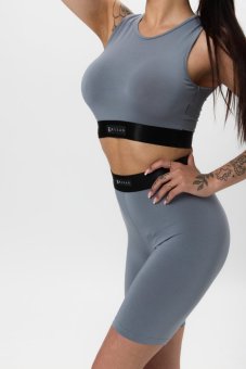 Bambusový Crop Top LUXE Silver Grey