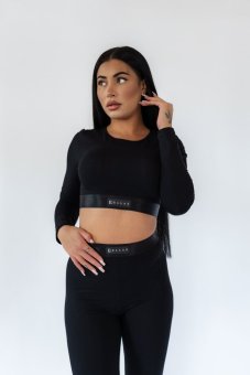 Bambusový Crop Top FLOW Black