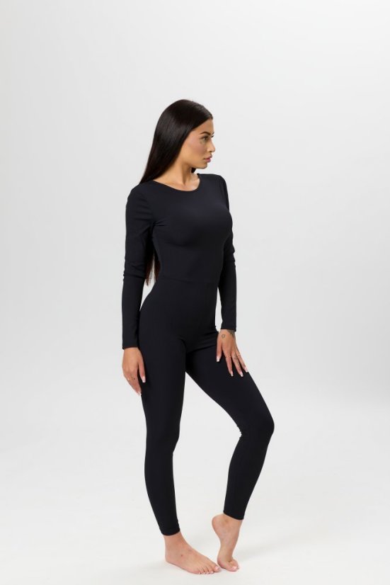 Žebrovaný Overal SIRENA Black - Velikost: XS