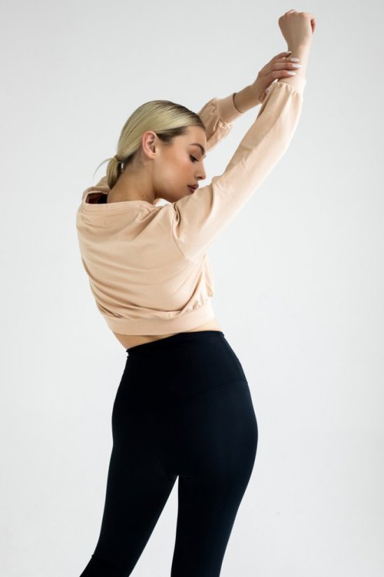 Fit crop sweatshirt POWDER PINK - Velikost: XS