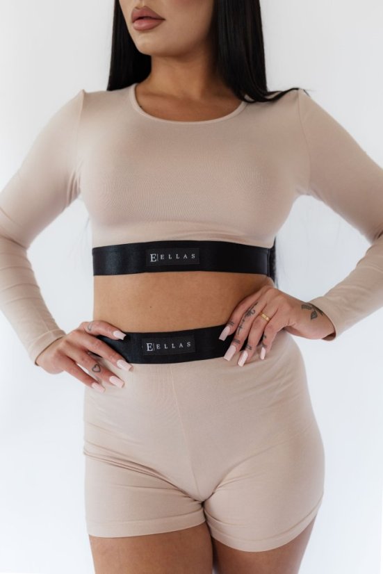 Bambusový Crop Top FLOW sleeve Dusty Pink