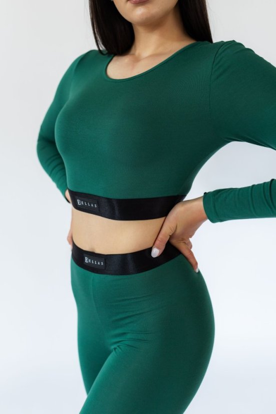 Bambusový Crop Top FLOW Emerald - Velikost: S