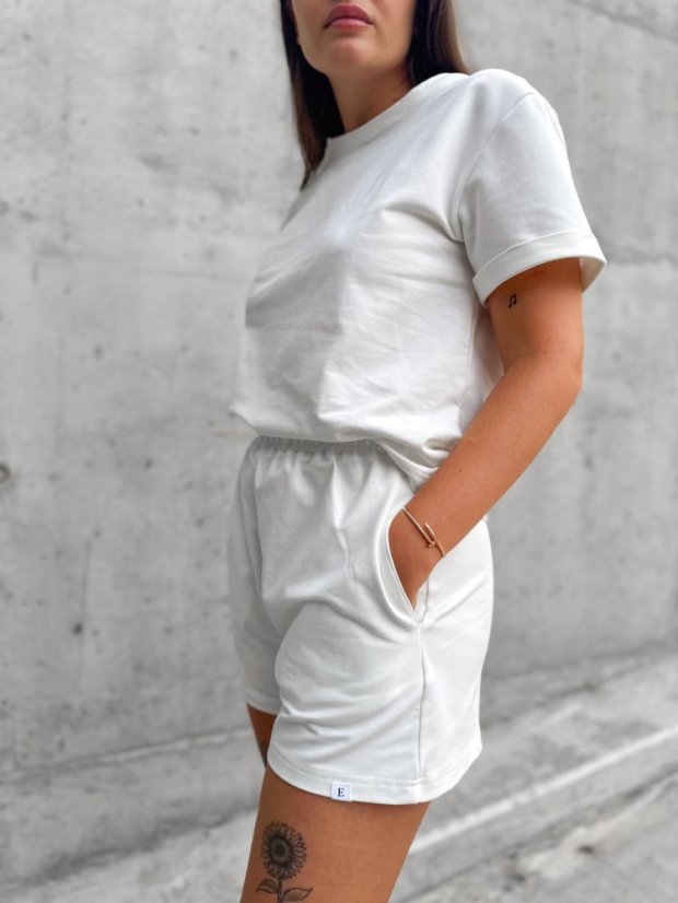 Basic BIO cotton T-shirt SNOW WHITE - Velikost: XS