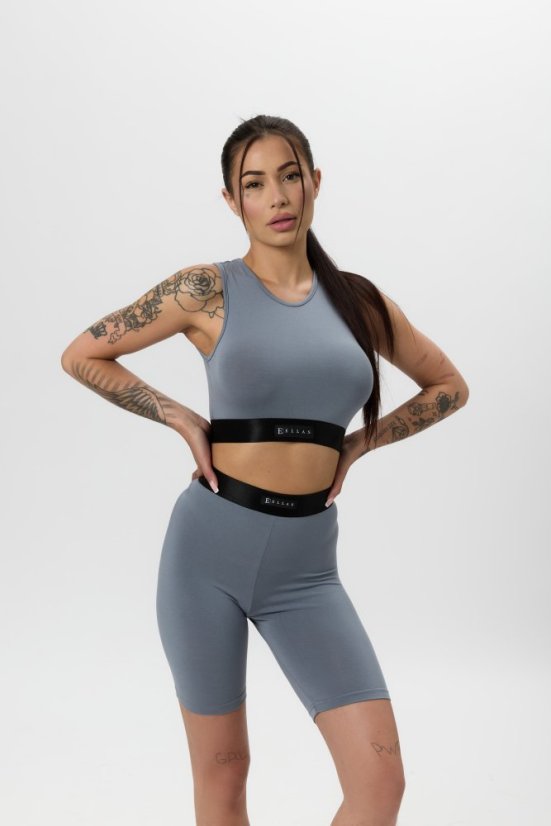 Bambusový Crop Top LUXE Silver Grey - Velikost: XS