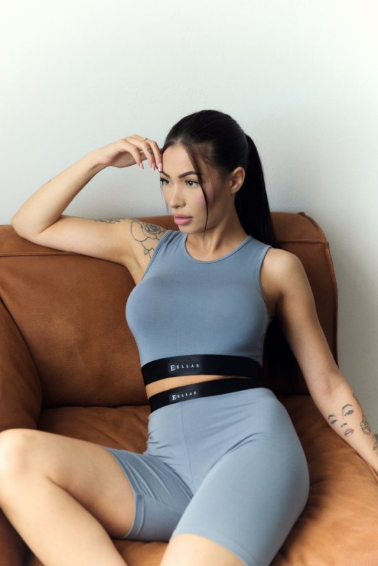 Bamboo Crop Top LUXE Silver Grey - Velikost: M