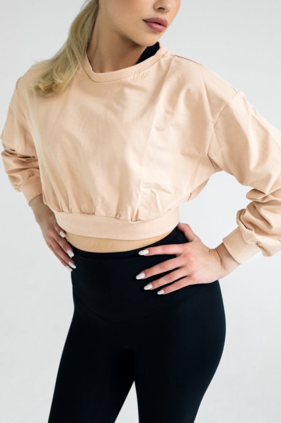 Fit crop sweatshirt POWDER PINK - Velikost: XS