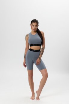 Bamboo Biker Shorts LUXE Silver Grey