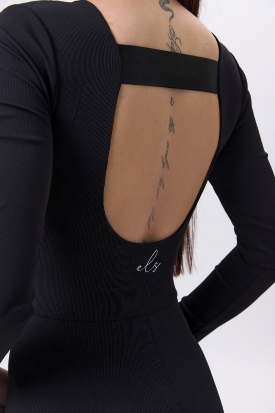 Žebrovaný Overal SIRENA Black - Velikost: XS