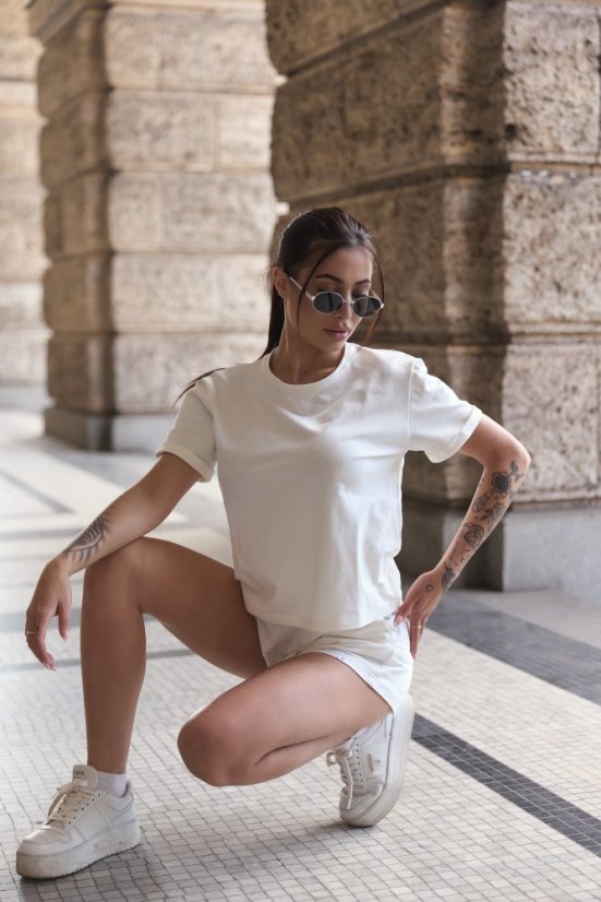 Basic BIO cotton T-shirt SNOW WHITE - Velikost: L